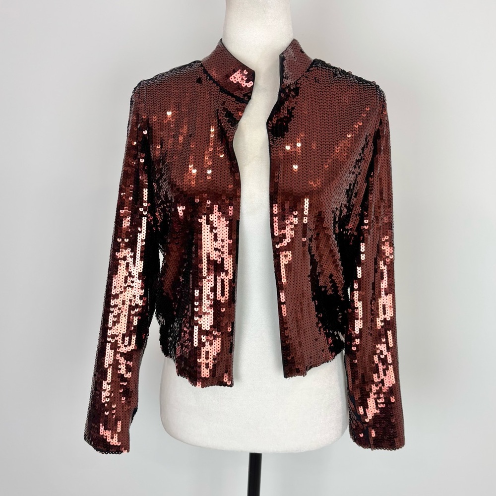 Parasuco brown sequinned open blazer